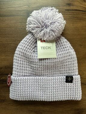 Swiss Tech Light Lavender Knit Pom Beanie